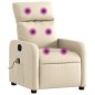vidaXL Sillón de masaje reclinable de tela crema vidaXL Sillón de masaje reclinable de tela crema