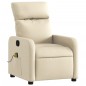 vidaXL Sillón de masaje reclinable de tela crema vidaXL Sillón de masaje reclinable de tela crema