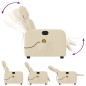 vidaXL Sillón de masaje reclinable de tela crema vidaXL Sillón de masaje reclinable de tela crema