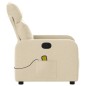 vidaXL Sillón de masaje reclinable de tela crema vidaXL Sillón de masaje reclinable de tela crema