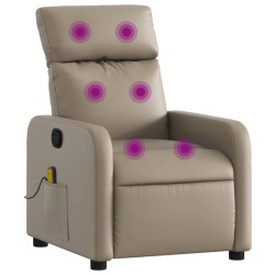 vidaXL Sillón de masaje reclinable cuero sintético color capuchino