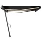 vidaXL Toldo manual retráctil con LED gris antracita 400x350 cm