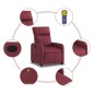 vidaXL Sillón de masaje reclinable de tela color vino tinto vidaXL Sillón de masaje reclinable de tela color vino tinto