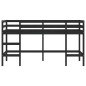 vidaXL Cama alta de niños escalera madera maciza pino negra 90x190 cm vidaXL Cama alta de niños escalera madera maciza pino negra 90x190 cm