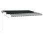 vidaXL Toldo manual retráctil con LED gris antracita 400x350 cm