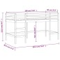 vidaXL Cama alta de niños escalera madera maciza pino negra 90x190 cm vidaXL Cama alta de niños escalera madera maciza pino negra 90x190 cm