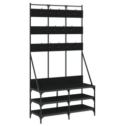 vidaXL Perchero con zapatero negro 100x40x184 cm
