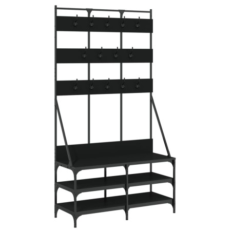 vidaXL Perchero con zapatero negro 100x40x184 cm