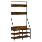vidaXL Perchero con zapatero roble ahumado 90x34x184 cm