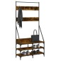 vidaXL Perchero con zapatero roble ahumado 90x34x184 cm
