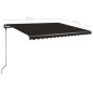 vidaXL Toldo manual retráctil con LED gris antracita 400x350 cm