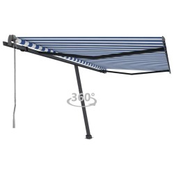 vidaXL Toldo de pie automático azul y blanco 400x350 cm