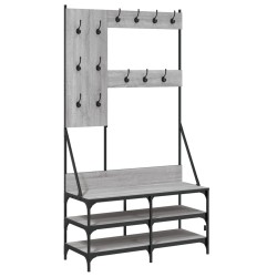 vidaXL Perchero con zapatero gris Sonoma 100x40x184 cm