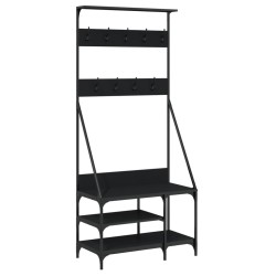 vidaXL Perchero con zapatero negro 80x40x184 cm