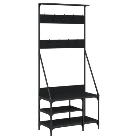 vidaXL Perchero con zapatero negro 80x40x184 cm