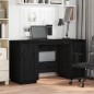 vidaXL Escritorio madera maciza de pino negro 140x50x75 cm