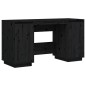 vidaXL Escritorio madera maciza de pino negro 140x50x75 cm