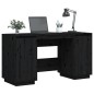 vidaXL Escritorio madera maciza de pino negro 140x50x75 cm