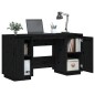 vidaXL Escritorio madera maciza de pino negro 140x50x75 cm