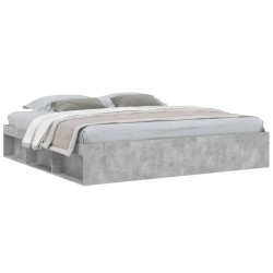 vidaXL Estructura de cama gris hormigón 200x200 cm