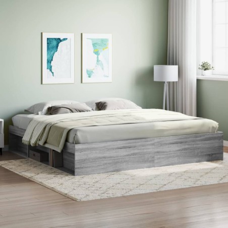 vidaXL Estructura de cama Sonoma gris 200x200 cm