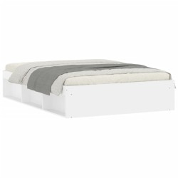 vidaXL Estructura de cama de matrimonio blanca 135x190 cm