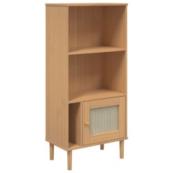 vidaXL Estantería SENJA aspecto ratán madera pino marrón 60x35x130 cm