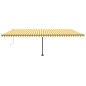 vidaXL Toldo automático LED sensor de viento amarillo blanco 600x300cm vidaXL Toldo automático LED sensor de viento amarillo blanco 600x300cm