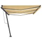 vidaXL Toldo automático LED sensor de viento amarillo blanco 600x300cm vidaXL Toldo automático LED sensor de viento amarillo blanco 600x300cm