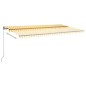 vidaXL Toldo automático LED sensor de viento amarillo blanco 600x300cm vidaXL Toldo automático LED sensor de viento amarillo blanco 600x300cm