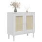 vidaXL Aparador SENJA aspecto de ratán madera pino blanco 80x35x80 cm