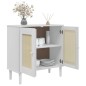 vidaXL Aparador SENJA aspecto de ratán madera pino blanco 80x35x80 cm