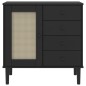 vidaXL Aparador SENJA aspecto de ratán madera pino negro 80x40x80 cm