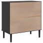 vidaXL Aparador SENJA aspecto de ratán madera pino negro 80x40x80 cm
