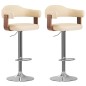 vidaXL Taburetes de cocina 2 uds cuero sintético madera curvada crema vidaXL Taburetes de cocina 2 uds cuero sintético madera curvada crema