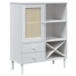vidaXL Aparador alto SENJA aspecto de ratán madera blanco 90x40x112 cm vidaXL Aparador alto SENJA aspecto de ratán madera blanco 90x40x112 cm