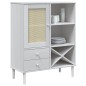 vidaXL Aparador alto SENJA aspecto de ratán madera blanco 90x40x112 cm vidaXL Aparador alto SENJA aspecto de ratán madera blanco 90x40x112 cm