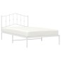 vidaXL Estructura de cama de metal con cabecero blanco 107x203 cm