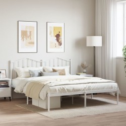 vidaXL Estructura de cama con cabecero metal blanca 160x200 cm