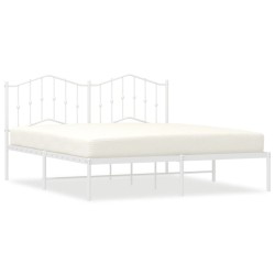 vidaXL Estructura de cama con cabecero metal blanca 160x200 cm