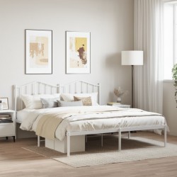 vidaXL Estructura de cama de metal con cabecero blanco 183x213 cm