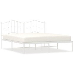 vidaXL Estructura de cama de metal con cabecero blanco 183x213 cm