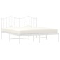 vidaXL Estructura de cama de metal con cabecero blanco 183x213 cm vidaXL Estructura de cama de metal con cabecero blanco 183x213 cm