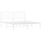 vidaXL Estructura de cama de metal con cabecero blanco 183x213 cm vidaXL Estructura de cama de metal con cabecero blanco 183x213 cm