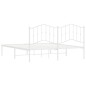 vidaXL Estructura de cama de metal con cabecero blanco 183x213 cm vidaXL Estructura de cama de metal con cabecero blanco 183x213 cm