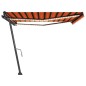 vidaXL Toldo manual retráctil con LED naranja y marrón 450x350 cm vidaXL Toldo manual retráctil con LED naranja y marrón 450x350 cm