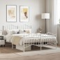 vidaXL Estructura cama metal con cabecero y estribo blanco 135x190 cm