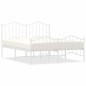 vidaXL Estructura cama metal con cabecero y estribo blanco 135x190 cm