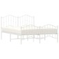 vidaXL Estructura cama metal con cabecero y estribo blanco 135x190 cm
