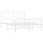vidaXL Estructura cama metal con cabecero y estribo blanco 135x190 cm